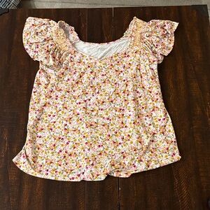 Torrid Floral women’s Blouse - Pink and Yellow